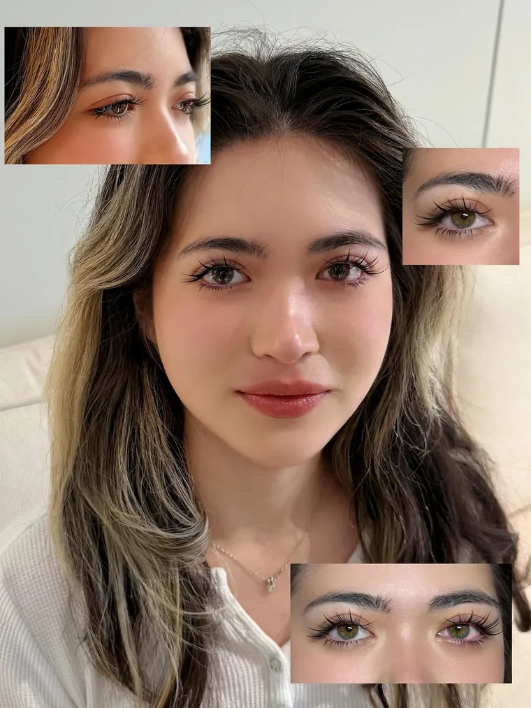 Glowing, dewy skin and a natural lash set after a facial at Soso Beauty