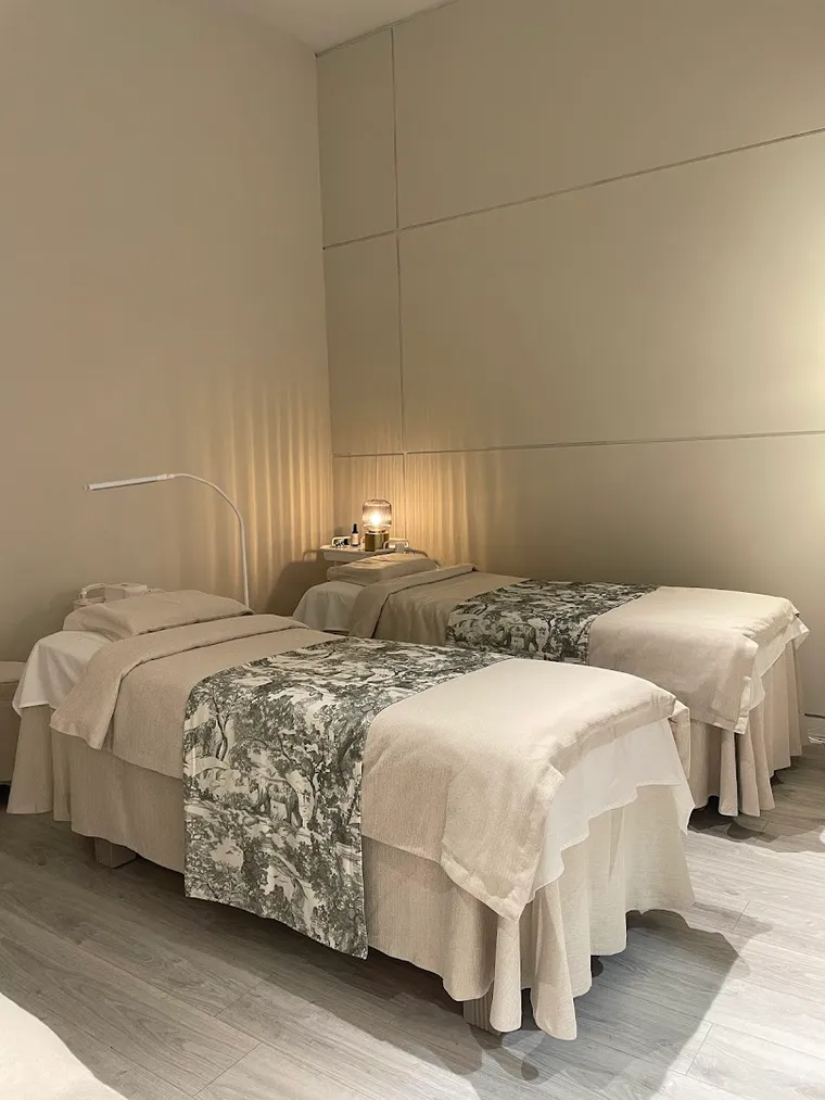 The calm treatment room at Soso Beauty, set up for a facial