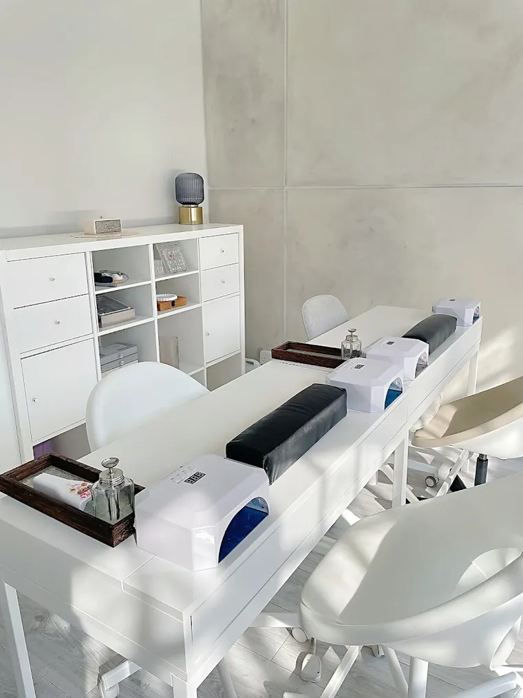 The bright, minimal manicure room at Soso Beauty, Bold Street, Liverpool