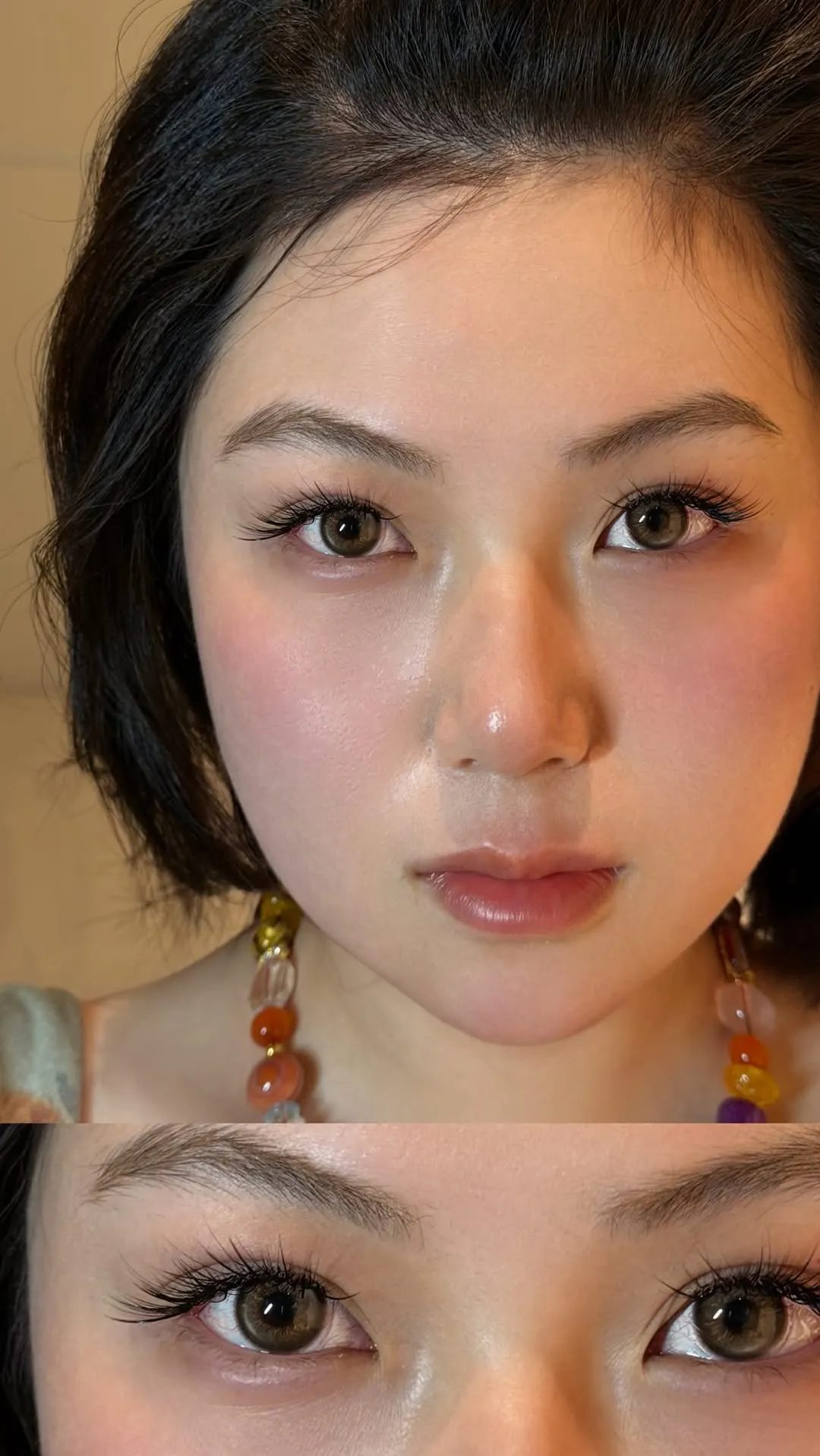 Soft natural lashes and dewy, glowing skin — a finished look at Soso Beauty, Liverpool